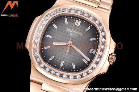 Patek Philippe - Nautilus Automatic 40mm 5723/1R Diamond RG/RG Grey Diam PPF A324