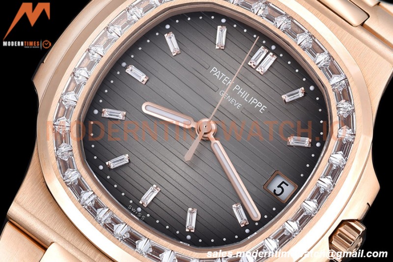 Patek Philippe - Nautilus Automatic 40mm 5723/1R Diamond RG/RG Grey Diam PPF A324