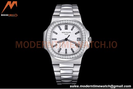 Patek Philippe - Nautilus Automatic 40mm 5711/1A Diamond SS/SS White PPF A324