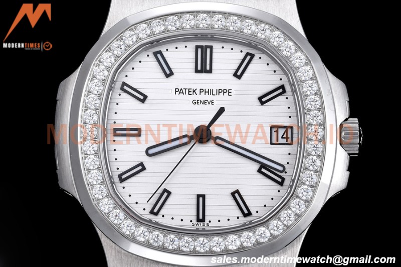 Patek Philippe - Nautilus Automatic 40mm 5711/1A Diamond SS/SS White PPF A324