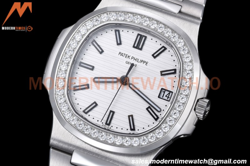 Patek Philippe - Nautilus Automatic 40mm 5711/1A Diamond SS/SS White PPF A324