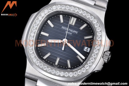 Patek Philippe - Nautilus Automatic 40mm 5713/1G Diamond SS/SS Navy PPF A324