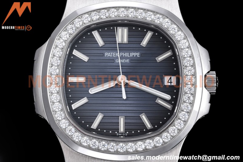 Patek Philippe - Nautilus Automatic 40mm 5713/1G Diamond SS/SS Navy PPF A324