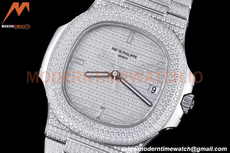 Patek Philippe - Nautilus Automatic 40mm 5719/1G SS/SS Full Diamond PPF A324