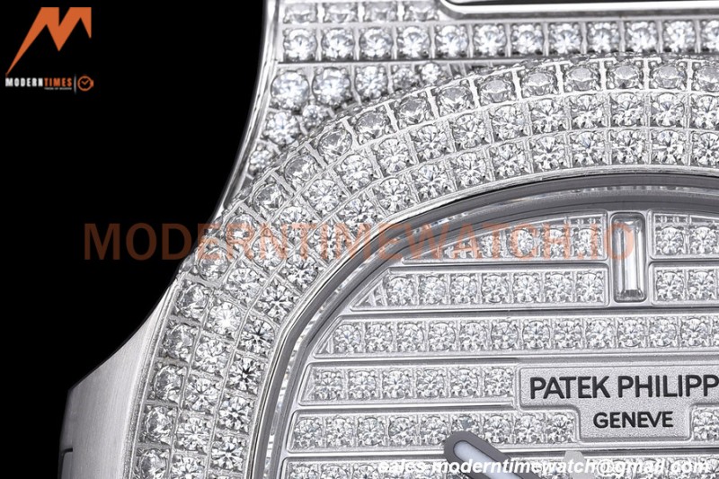 Patek Philippe - Nautilus Automatic 40mm 5719/1G SS/SS Full Diamond PPF A324