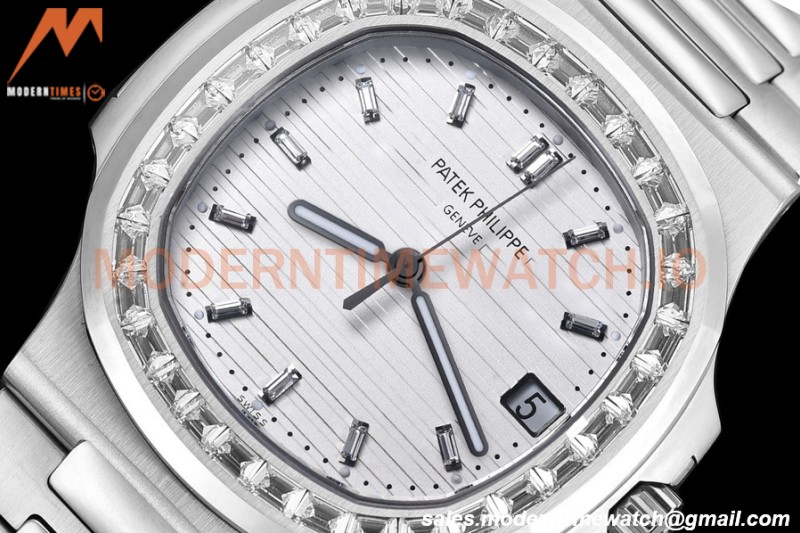 Patek Philippe - Nautilus Automatic 40mm 5711/110P Diamond SS/SS Wht/Dia PPF A324