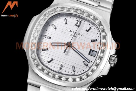 Patek Philippe - Nautilus Automatic 40mm 5711/110P Diamond SS/SS Wht/Dia PPF A324