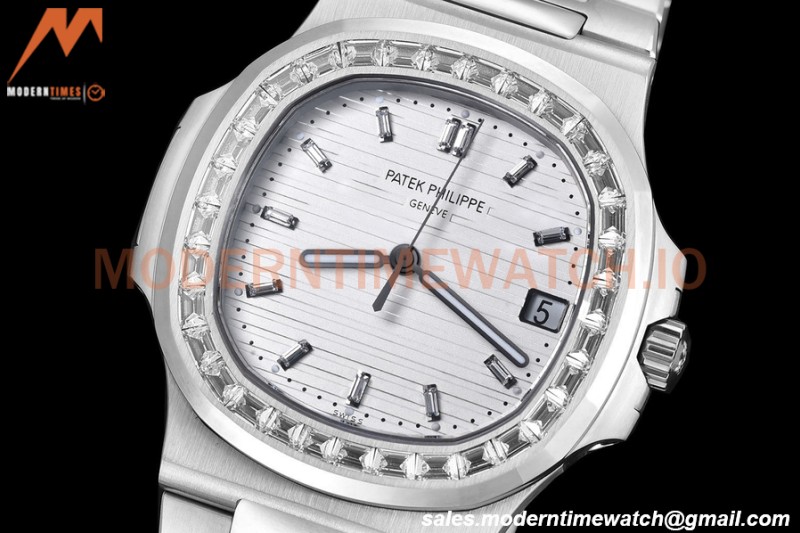 Patek Philippe - Nautilus Automatic 40mm 5711/110P Diamond SS/SS Wht/Dia PPF A324