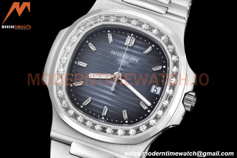 Patek Philippe - Nautilus Automatic 40mm 5713/1G Diamond SS/SS Blue/Diam PPF A324