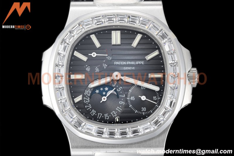 Patek Philippe - Nautilus Moon Phase 5722G 40mm Diamond SS/LE Blue PPF A240