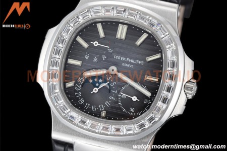 Patek Philippe - Nautilus Moon Phase 5722G 40mm Diamond SS/LE Blue PPF A240