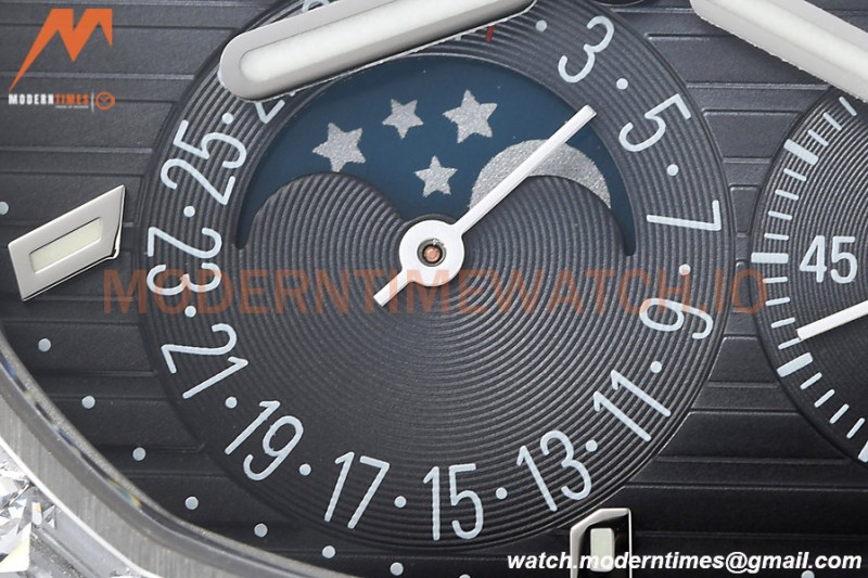 Patek Philippe - Nautilus Moon Phase 5722G 40mm Diamond SS/LE Blue PPF A240
