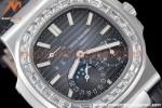 Patek Philippe - Nautilus Moon Phase 5722G 40mm Diamond SS/LE Blue PPF A240