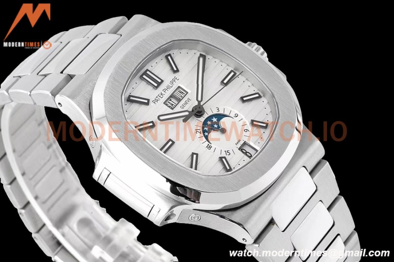 Patek Philippe - Nautilus 40.5mm Annual Calendar 5726/1A SS/SS White PPF A324