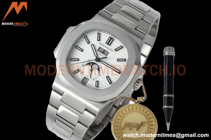 Patek Philippe - Nautilus 40.5mm Annual Calendar 5726/1A SS/SS White PPF A324