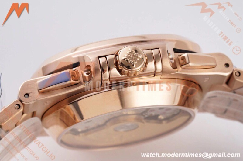 Patek Philippe - Nautilus Chronograph 5980 RG/RG Black 3KF V2 A7750 Mod
