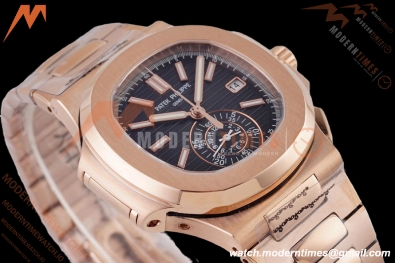 Patek Philippe - Nautilus Chronograph 5980 RG/RG Black 3KF V2 A7750 Mod