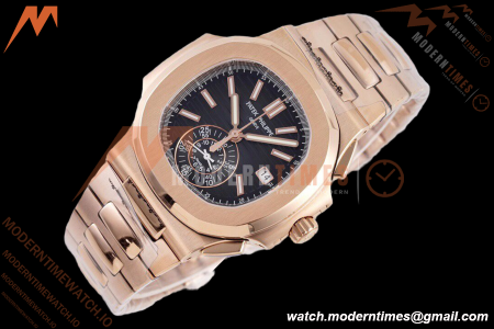Patek Philippe - Nautilus Chronograph 5980 RG/RG Black 3KF V2 A7750 Mod