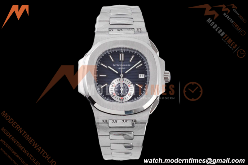 Patek Philippe - Nautilus Chronograph 5980 SS/SS Blue 3KF V2 A7750 Mod