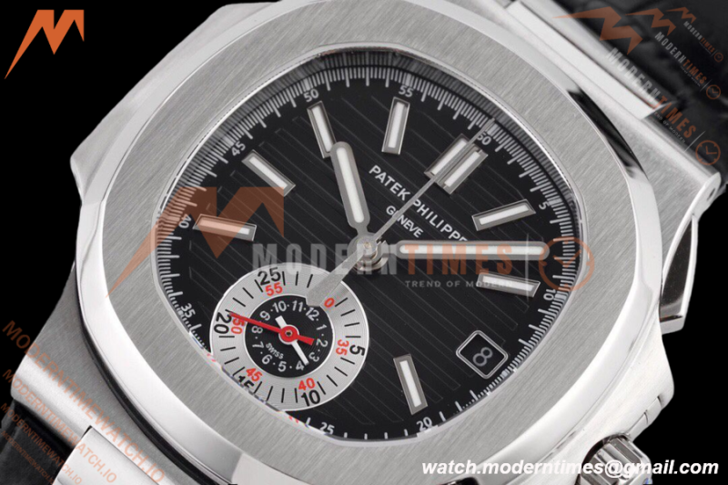 Patek Philippe - Nautilus Chronograph 5980 SS/SS Black 3KF V2 A7750 Mod
