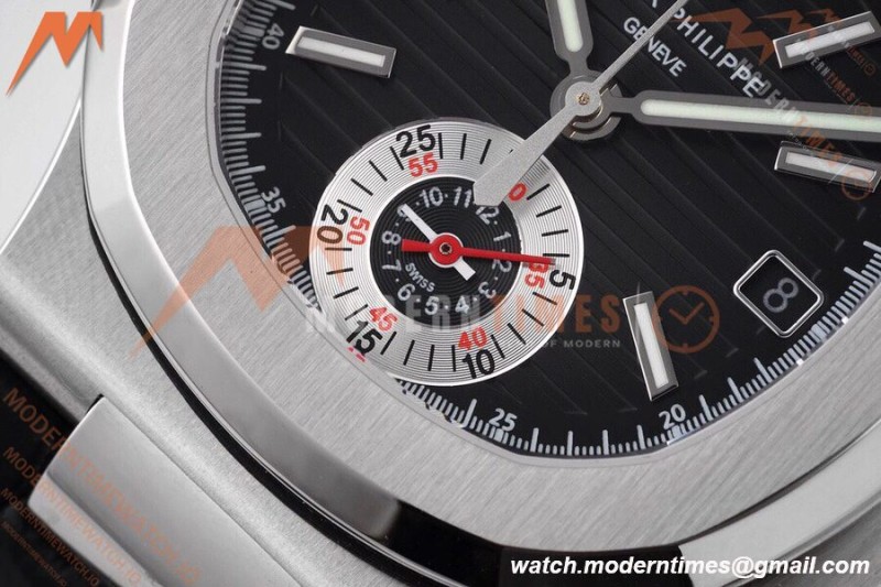 Patek Philippe - Nautilus Chronograph 5980 SS/SS Black 3KF V2 A7750 Mod