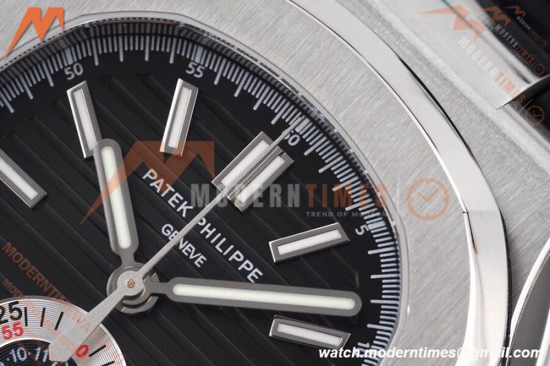 Patek Philippe - Nautilus Chronograph 5980 SS/SS Black 3KF V2 A7750 Mod