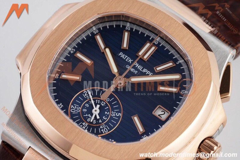 Patek Philippe - Nautilus Chronograph 5980 RG/SS/LE Blue 3KF V2 A7750 Mod