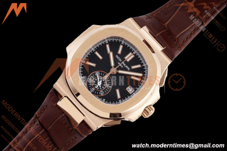 Patek Philippe - Nautilus Chronograph 5980 RG/LE Black 3KF V2 A7750 Mod