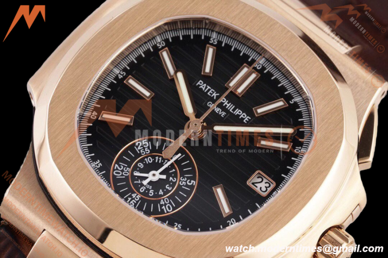 Patek Philippe - Nautilus Chronograph 5980 RG/LE Black 3KF V2 A7750 Mod