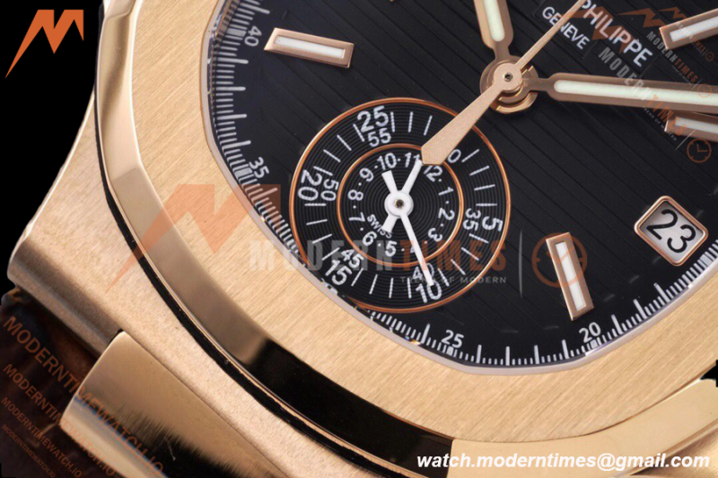 Patek Philippe - Nautilus Chronograph 5980 RG/LE Black 3KF V2 A7750 Mod