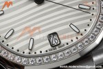 Patek Philippe - Nautilus Ladies 7118 35mm SS/SS Wht/Stk Diamonod 3KF DD324