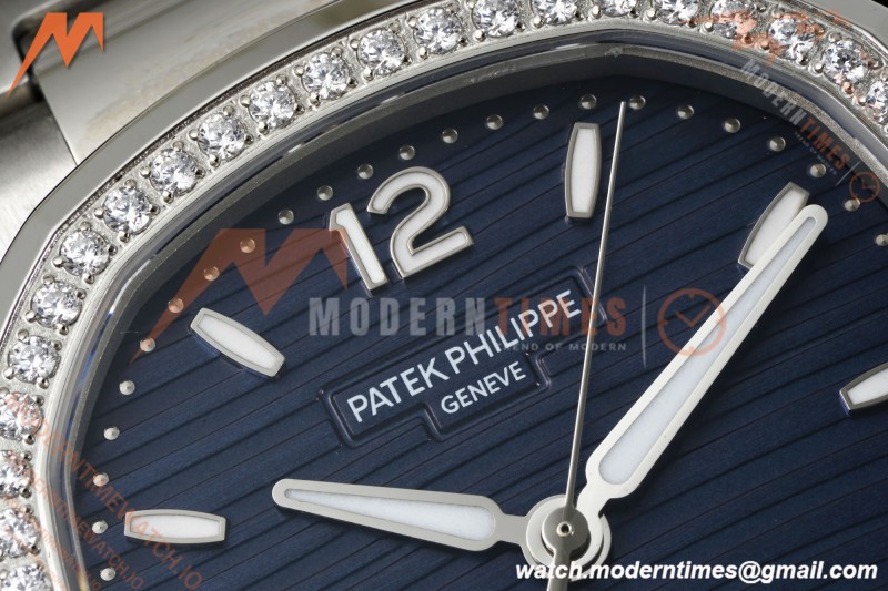 Patek Philippe - Nautilus Ladies 7118 35mm SS/SS Blu/Stk Diamonod 3KF DD324