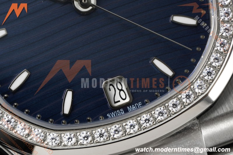 Patek Philippe - Nautilus Ladies 7118 35mm SS/SS Blu/Stk Diamonod 3KF DD324