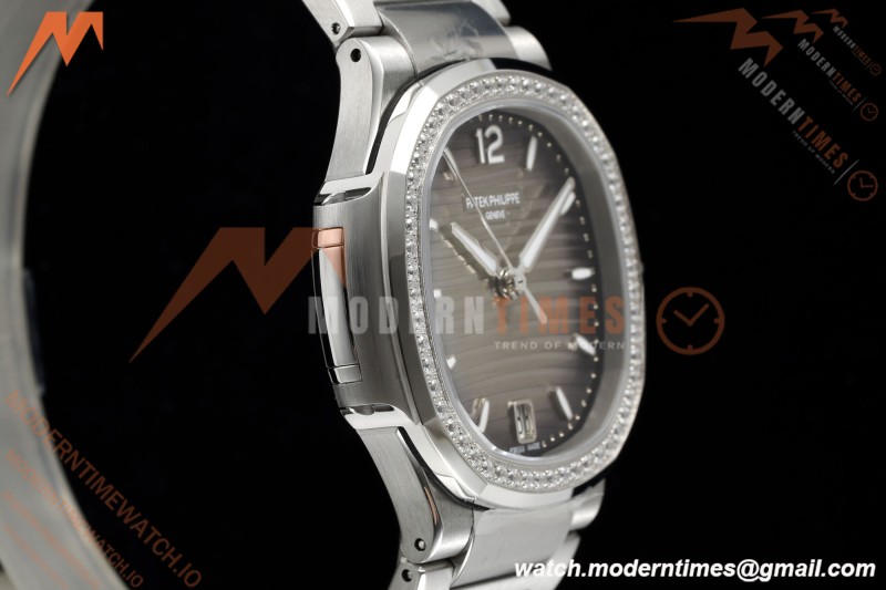 Patek Philippe - Nautilus Ladies 7118 35mm SS/SS Gray/Stk Diamonod 3KF DD324