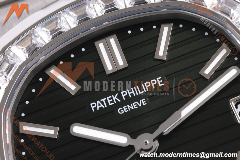 Patek Philippe - Nautilus Automatic 40mm 5711/1300A SS/SS Diamond Green Dial DDF DD330 | 파텍 필립 - 노틸러스 오토매틱 40mm 5711/1300A SS/SS 다이아몬드 그린 다이얼 DDF DD330