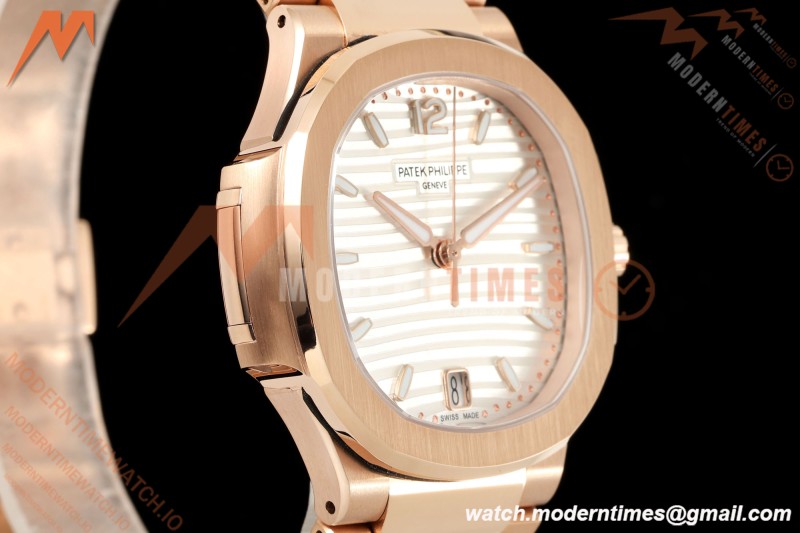 Patek Philippe - Nautilus Ladies 7118 35mm RG/RG Wht/Stk DDF DD324