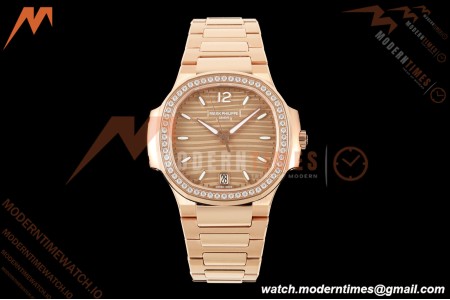 Patek Philippe - Nautilus Ladies 7118 35mm RG/DIA Champ/Stk DDF DD324