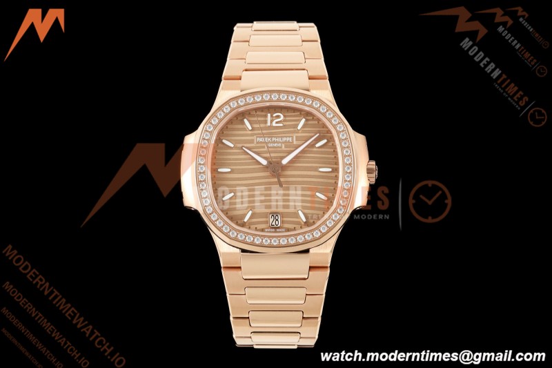 Patek Philippe - Nautilus Ladies 7118 35mm RG/DIA Champ/Stk DDF DD324