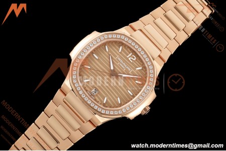 Patek Philippe - Nautilus Ladies 7118 35mm RG/DIA Champ/Stk DDF DD324