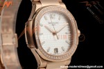 Patek Philippe - Nautilus Ladies 7118 35mm RG/DIA Wht/Stk DDF DD324 | 파텍 필립 - 노틸러스 레이디스 7118 35mm 로즈 골드/다이아 화이트/바 인덱스 DDF DD324