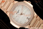 Patek Philippe - Nautilus Ladies 7118 35mm RG/DIA Wht/Stk DDF DD324 | 파텍 필립 - 노틸러스 레이디스 7118 35mm 로즈 골드/다이아 화이트/바 인덱스 DDF DD324