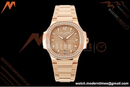 Patek Philippe - Nautilus Ladies 7118 35mm RG/DIA Champ/Stk DDF DD330