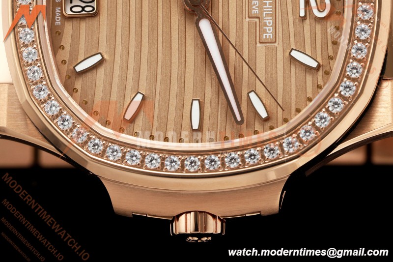 Patek Philippe - Nautilus Ladies 7118 35mm RG/DIA Champ/Stk DDF DD330