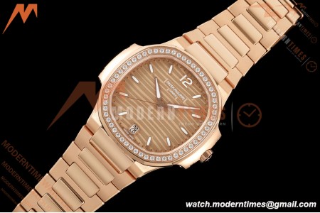 Patek Philippe - Nautilus Ladies 7118 35mm RG/DIA Champ/Stk DDF DD330