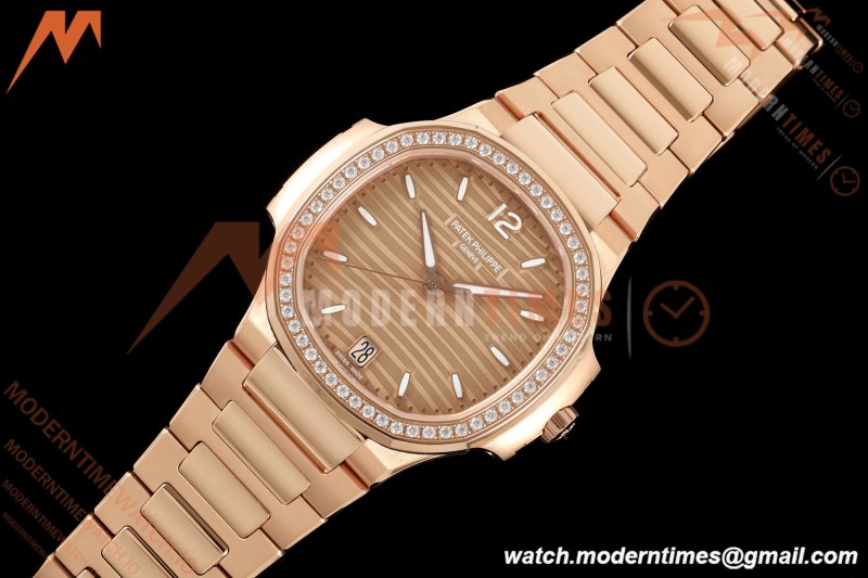 Patek Philippe - Nautilus Ladies 7118 35mm RG/DIA Champ/Stk DDF DD330