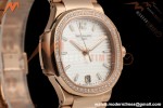 Patek Philippe - Nautilus Ladies 7118 35mm RG/DIA Wht/Stk DDF DD330