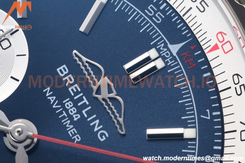 Breitling - Navitimer Chronograph B01 43mm SS/SS Blue/Wht BLS A7750 Mod