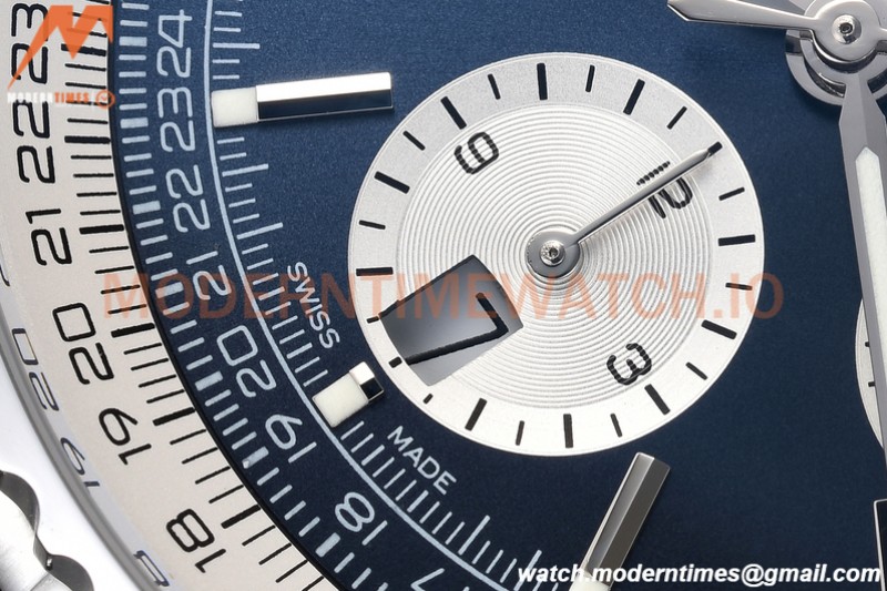 Breitling - Navitimer Chronograph B01 43mm SS/SS Blue/Wht BLS A7750 Mod
