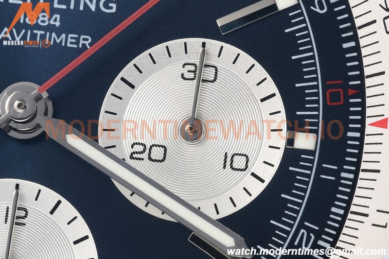 Breitling - Navitimer Chronograph B01 43mm SS/SS Blue/Wht BLS A7750 Mod