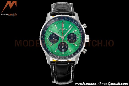 Breitling - Navitimer Chronograph B01 43mm SS/LE Green/Blk BLS A7750 Mod